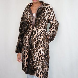 NEW Leopard Print Overcoat Jacket with belt by Kasoma Designs